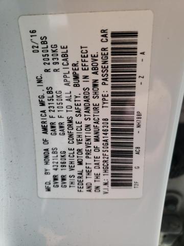 1HGCR2F50GA146308 Honda Accord Spo 2016. Фото: 9