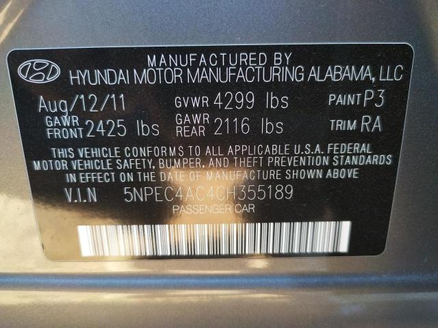 5NPEC4AC4CH355189 Hyundai Sonata Se 2012. Фото: 9