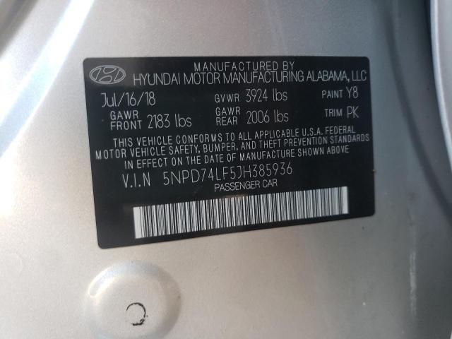 5NPD74LF5JH385936 Hyundai Elantra Se 2018. Фото: 9