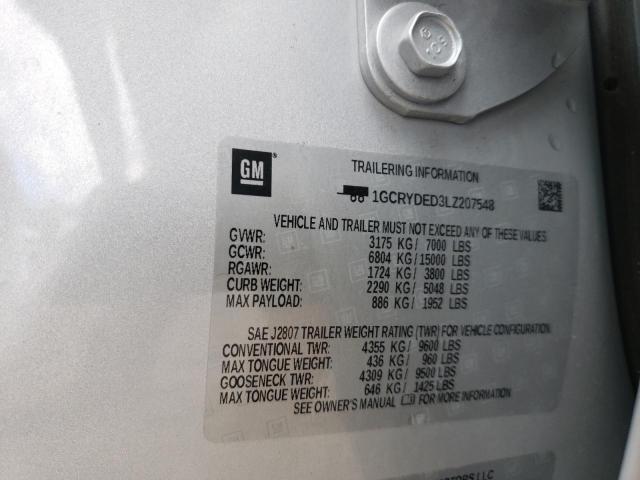 2020 CHEVROLET SILVERADO 1GCRYDED3LZ207548