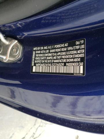 PORSCHE 911 2020 BLUE Photo 10