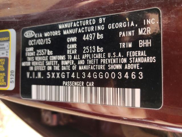 2016 KIA OPTIMA LX 5XXGT4L34GG003463