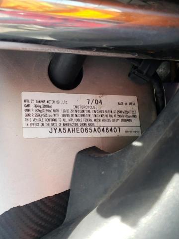 2005 YAMAHA YZF600 R JYA5AHE065A046407