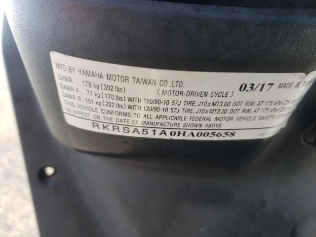2017 YAMAHA YW50 FX RKRSA51A0HA005658