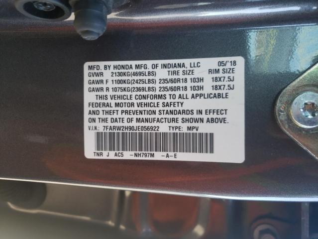 7FARW2H90JE056922 Honda Cr-V Touri 2018. Фото: 9