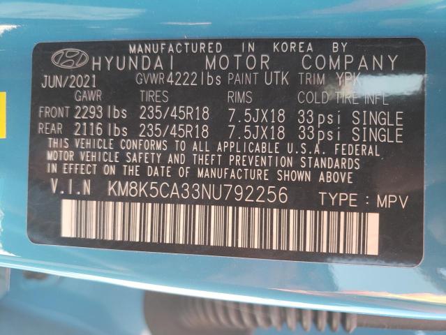 2022 HYUNDAI KONA LIMIT KM8K5CA33NU792256