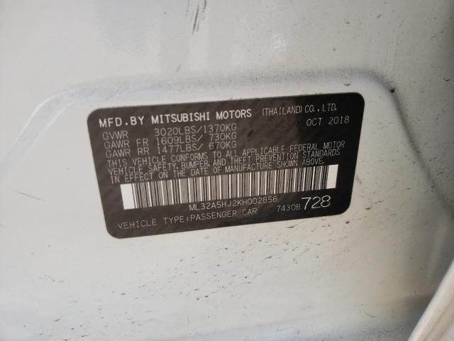 2019 MITSUBISHI MIRAGE LE ML32A5HJ2KH002856