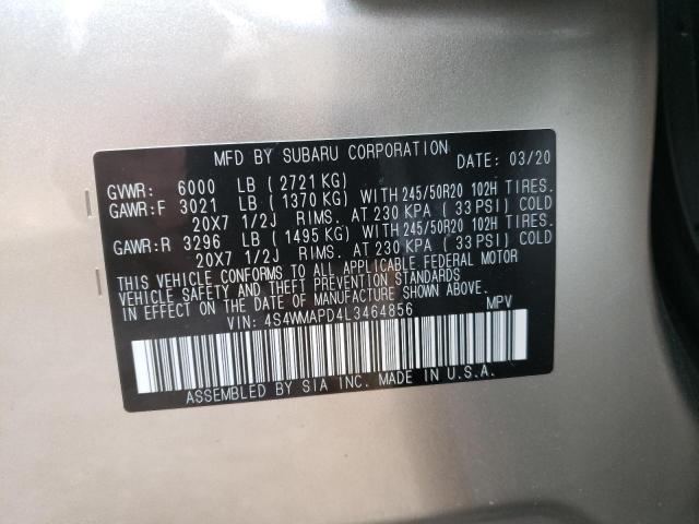 2020 SUBARU ASCENT LIM 4S4WMAPD4L3464856