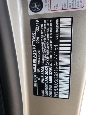 2019 MERCEDES-BENZ S MERCEDES WDDUX8GB1KA477154