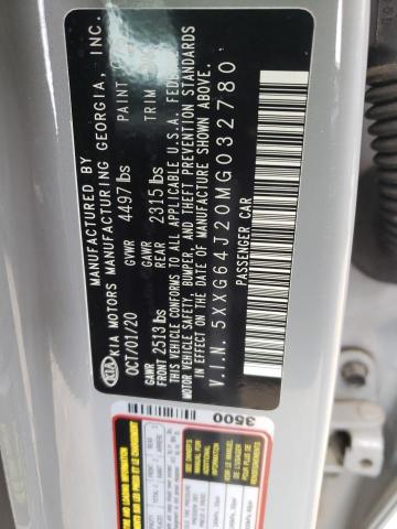 2021 KIA K5 GT LINE 5XXG64J20MG032780