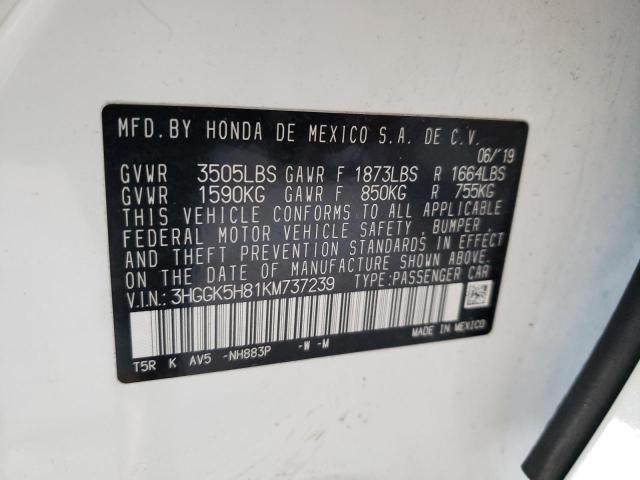 2019 HONDA FIT EX - 3HGGK5H81KM737239