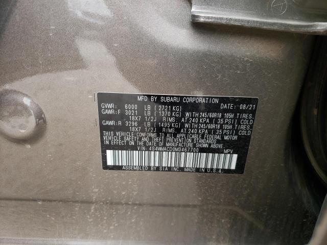2021 SUBARU ASCENT PRE 4S4WMACD0M3467700