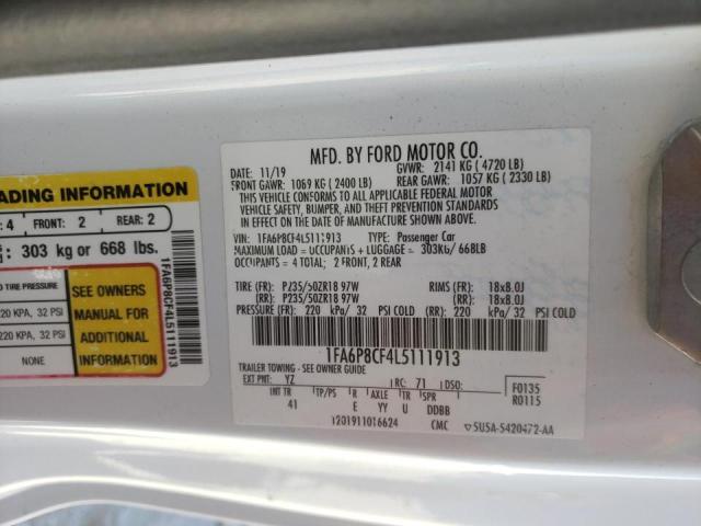 2020 FORD MUSTANG GT 1FA6P8CF4L5111913