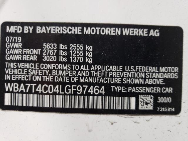 2020 BMW 740 XI WBA7T4C04LGF97464