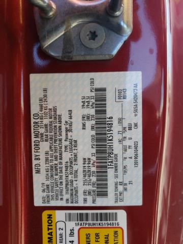 1FATP8UH1K5194816 Ford Mustang 2019. Фото: 9