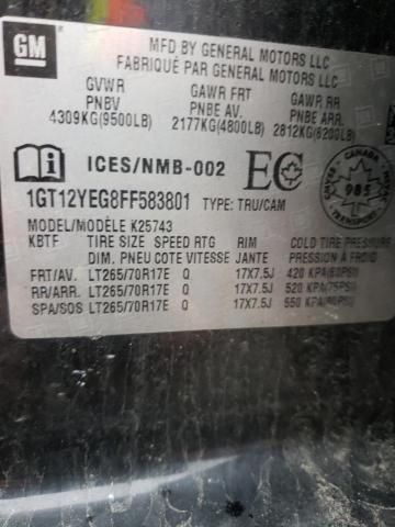 2015 GMC SIERRA K25 1GT12YEG8FF583801