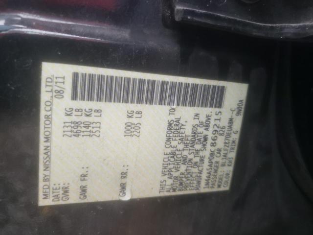 1N4AA5AP0BC869215 Nissan Maxima S 2011. Фото: 9
