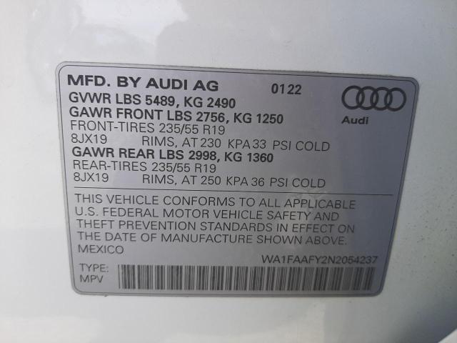 2022 AUDI Q-5 WA1FAAFY2N2054237