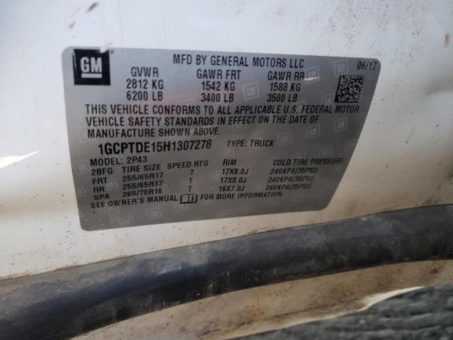 2017 CHEVROLET COLORADO Z 1GCPTDE15H1307278