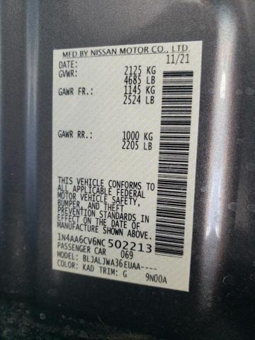 2022 NISSAN MAXIMA 1N4AA6CV6NC502213