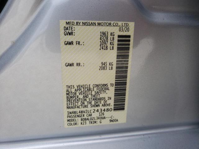 2020 NISSAN ALTIMA S 1N4BL4BV2LC243480