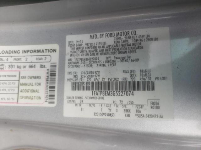 1FATP8EM3G5227074 Ford Mustang 2016. Фото: 9