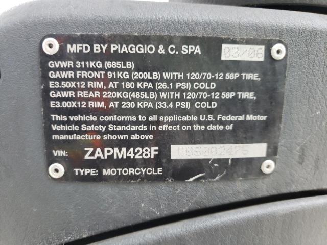 2006 PIAGGIO FLY 150 ZAPM428F565002475