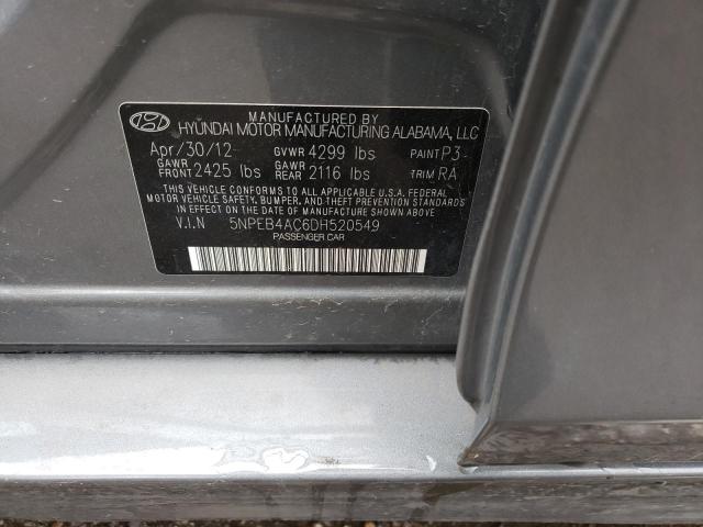 5NPEB4AC6DH520549 Hyundai Sonata Gls 2013. Фото: 9