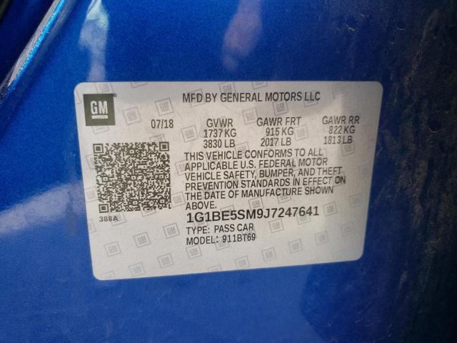 1G1BE5SM9J7247641 Chevrolet Cruze Lt 2018. Фото: 9