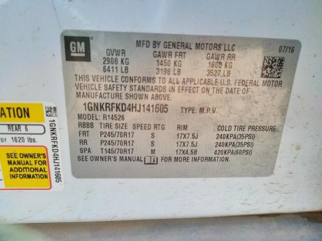 1GNKRFKD4HJ141605 Chevrolet Traverse L 2017. Фото: 9