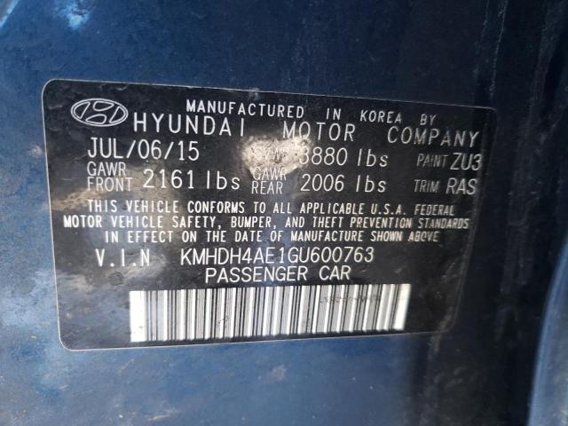 KMHDH4AE1GU600763 Hyundai Elantra Se 2016. Фото: 9