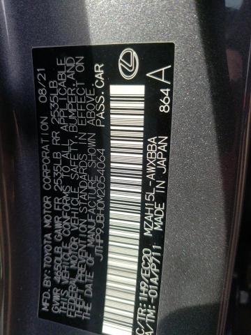 2021 LEXUS UX 250H JTHP9JBH0M2054064