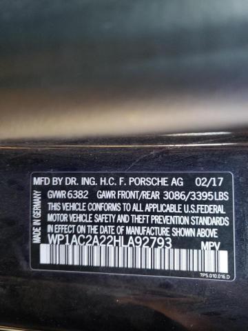 2017 PORSCHE CAYENNE TU WP1AC2A22HLA92793