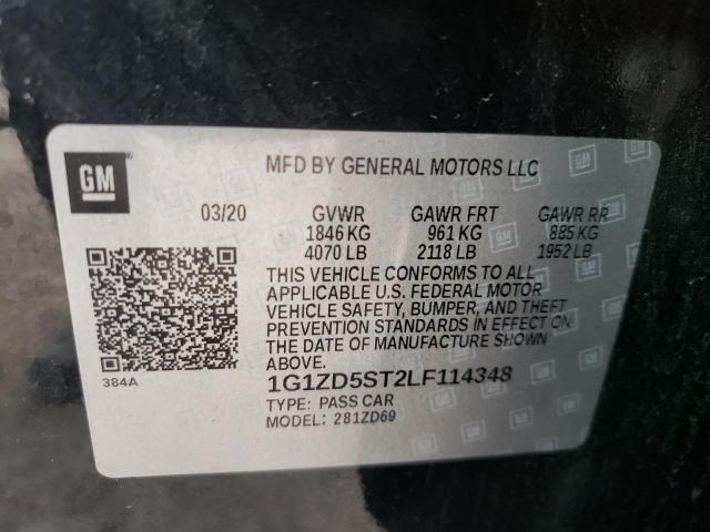 2020 CHEVROLET MALIBU LT 1G1ZD5ST2LF114348
