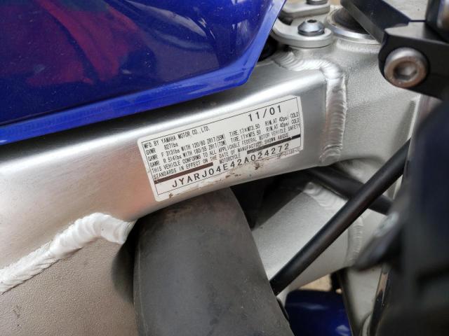 2002 YAMAHA YZFR6 JYARJ04E42A024272