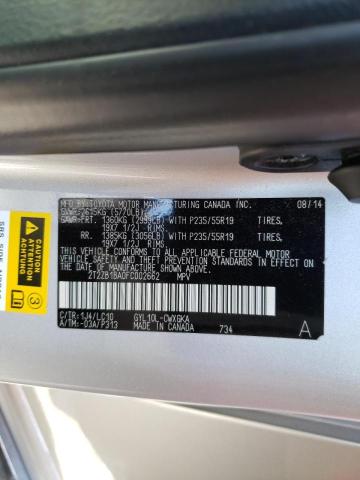 2015 LEXUS RX 450H 2T2ZB1BA0FC002662