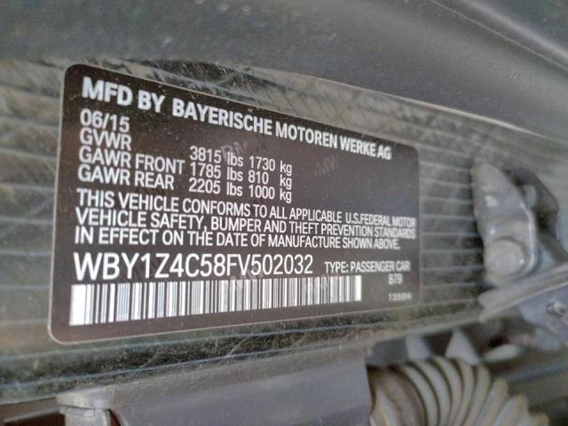 2015 BMW I3 REX WBY1Z4C58FV502032