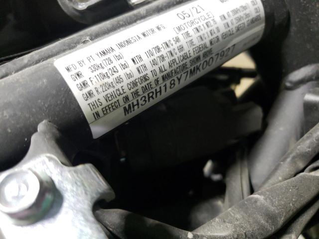 2021 YAMAHA YZFR3 A MH3RH18Y7MK007927