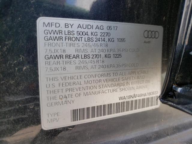 2017 AUDI A4 ALLROAD WA18NAF46HA180833
