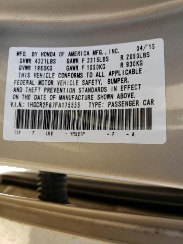 1HGCR2F87FA175555 Honda Accord Exl 2015. Фото: 9