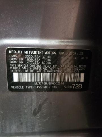 2019 MITSUBISHI MIRAGE LE ML32A5HJ2KH002548