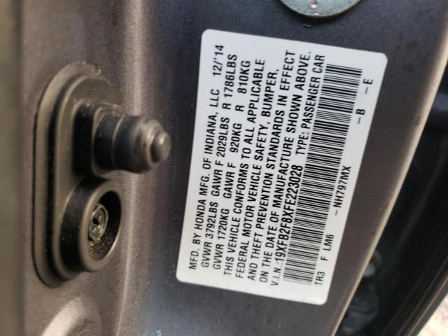 19XFB2F8XFE223028 Honda Civic Ex 2015. Фото: 9