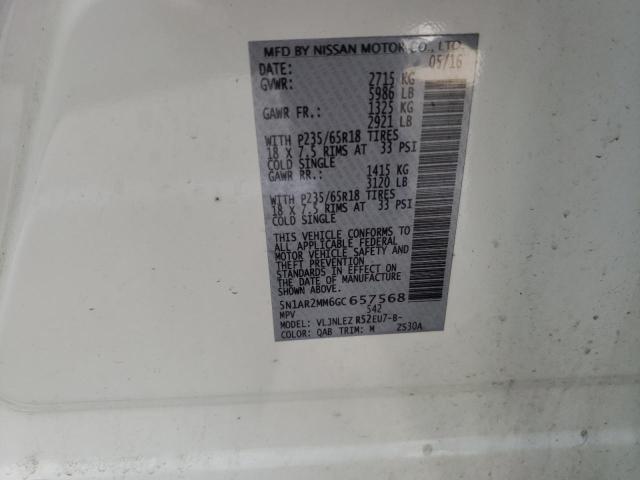 5N1AR2MM6GC657568 Nissan Pathfinder 2016. Фото: 9