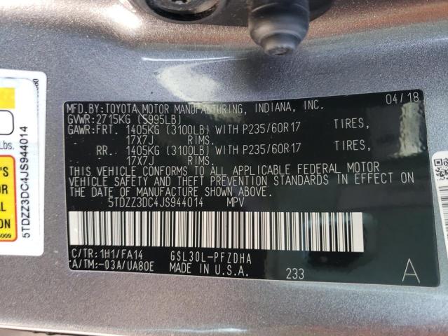 2018 TOYOTA SIENNA L 5TDZZ3DC4JS944014