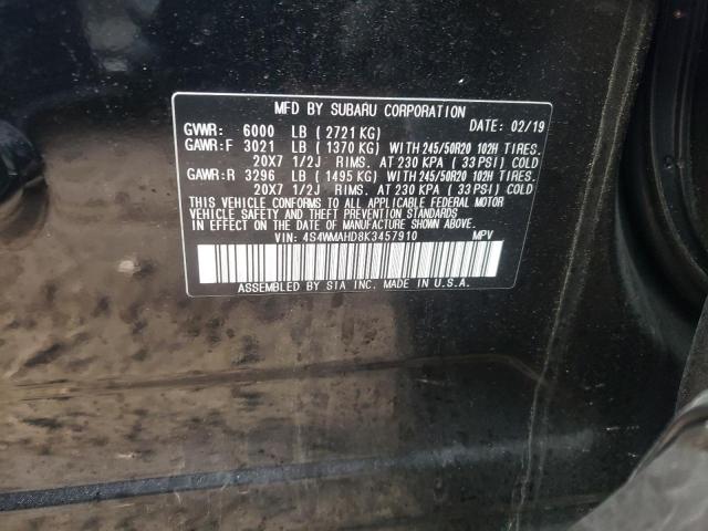 2019 SUBARU ASCENT PRE 4S4WMAHD8K3457910