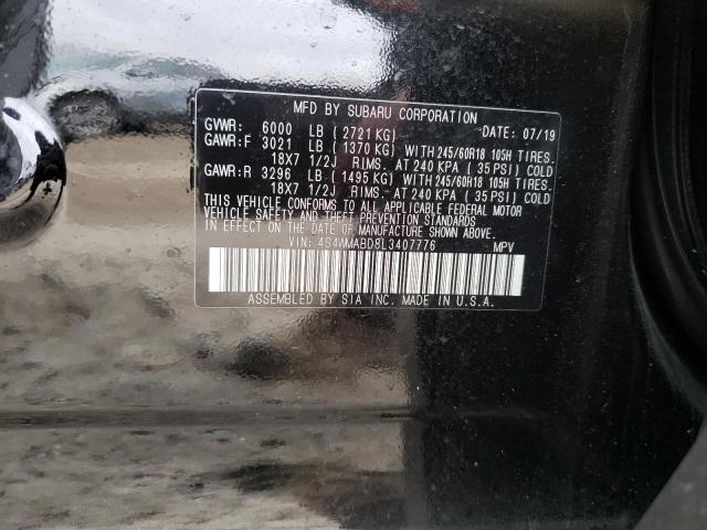 2020 SUBARU ASCENT PRE 4S4WMABD8L3407776
