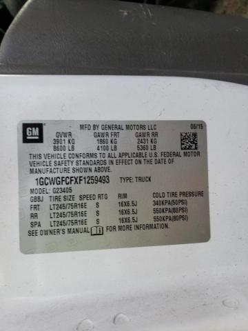 2015 CHEVROLET EXPRESS G2 - 1GCWGFCFXF1259493
