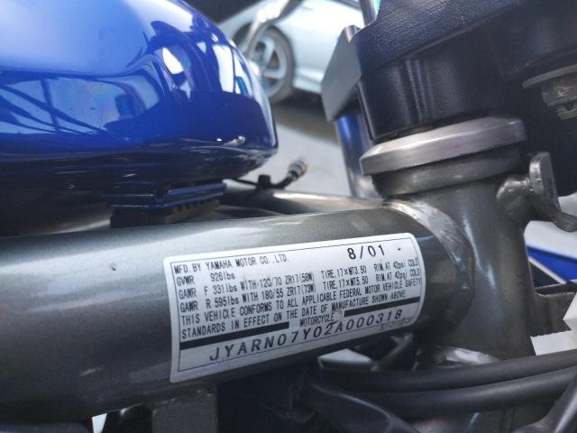 2002 YAMAHA FZS10 JYARN07Y02A000318