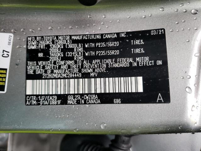 2021 LEXUS RX 350 2T2HZMDA2MC284449