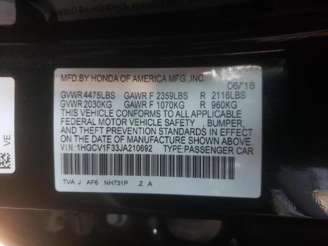 1HGCV1F33JA210692 Honda Accord Spo 2018. Фото: 9